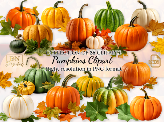 Pumpkins Clipart Collection With Free Commercial License
