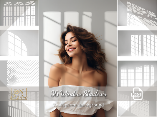 36 Window Shadows Overlay/Clipart Collection