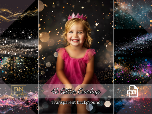45 Glitter Photo Overlays/Clipart Collection