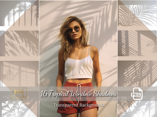 16 Window Tropical Shadows Overlay/Clipart Collection