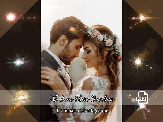 35 Lens Flare Overlays/Clipart