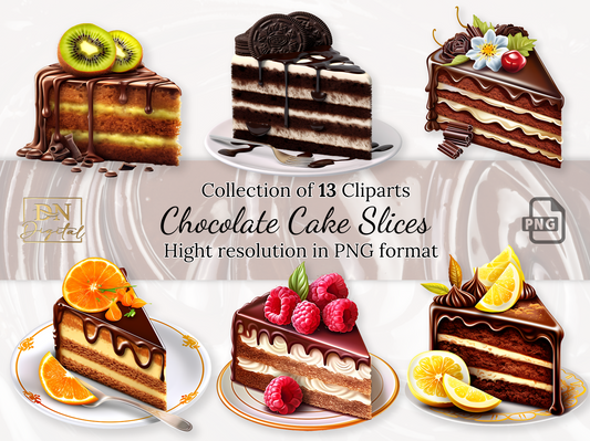 Chocolate Cake Slice Clipart Collection With Free Commercial License