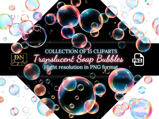 Translucent Soap Bubbles Overlays Clipart Collection