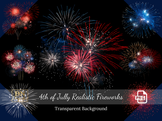 4th of July Fireworks Clipart/Overlays Collection