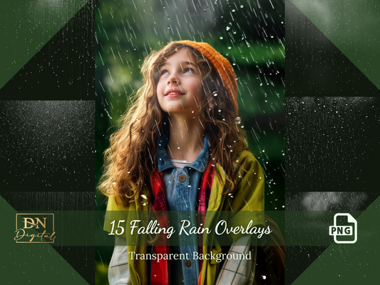 15 Falling Rain Photo Overlays