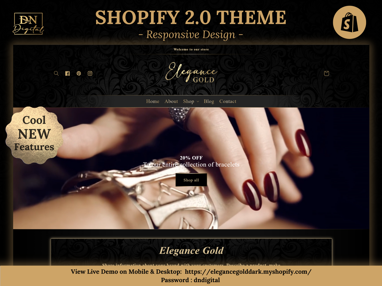 Elegance Gold Dark • Shopify 2.0 Theme