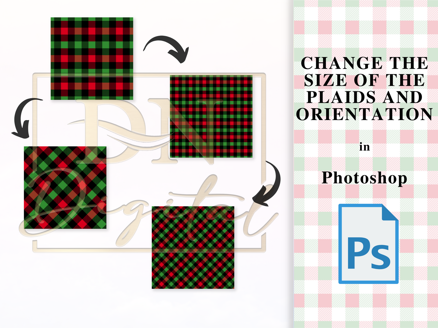 Multicolor Buffalo Plaid Seamless Pattern Photoshop Template