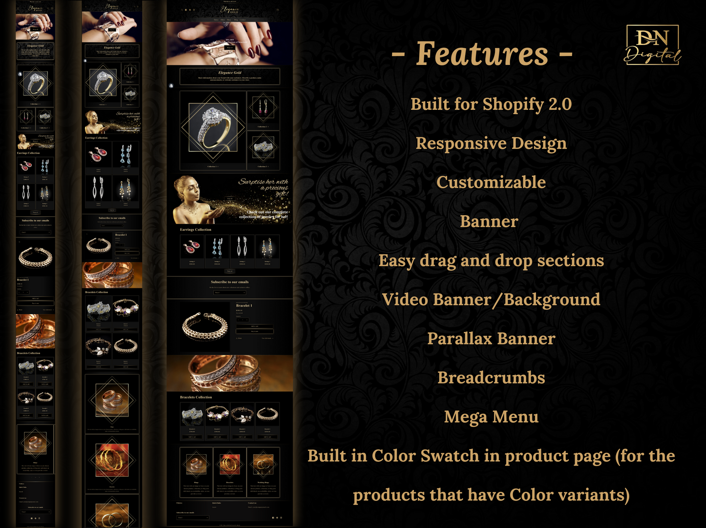 Elegance Gold Dark • Shopify 2.0 Theme