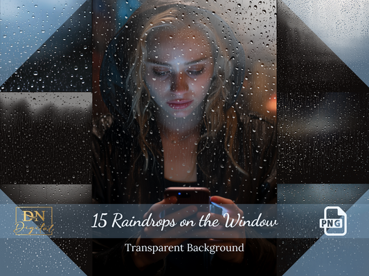 15 Window Raindrops Photo Overlays/Clipart Collection